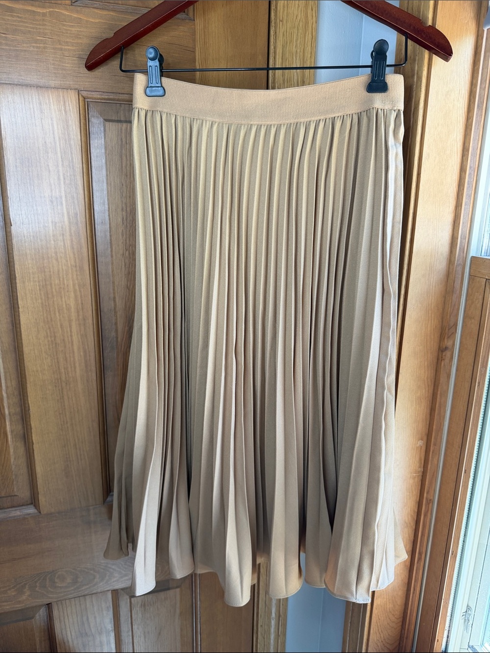 Grace Karin Pleated Midi Skirt - Beige Women’s Small